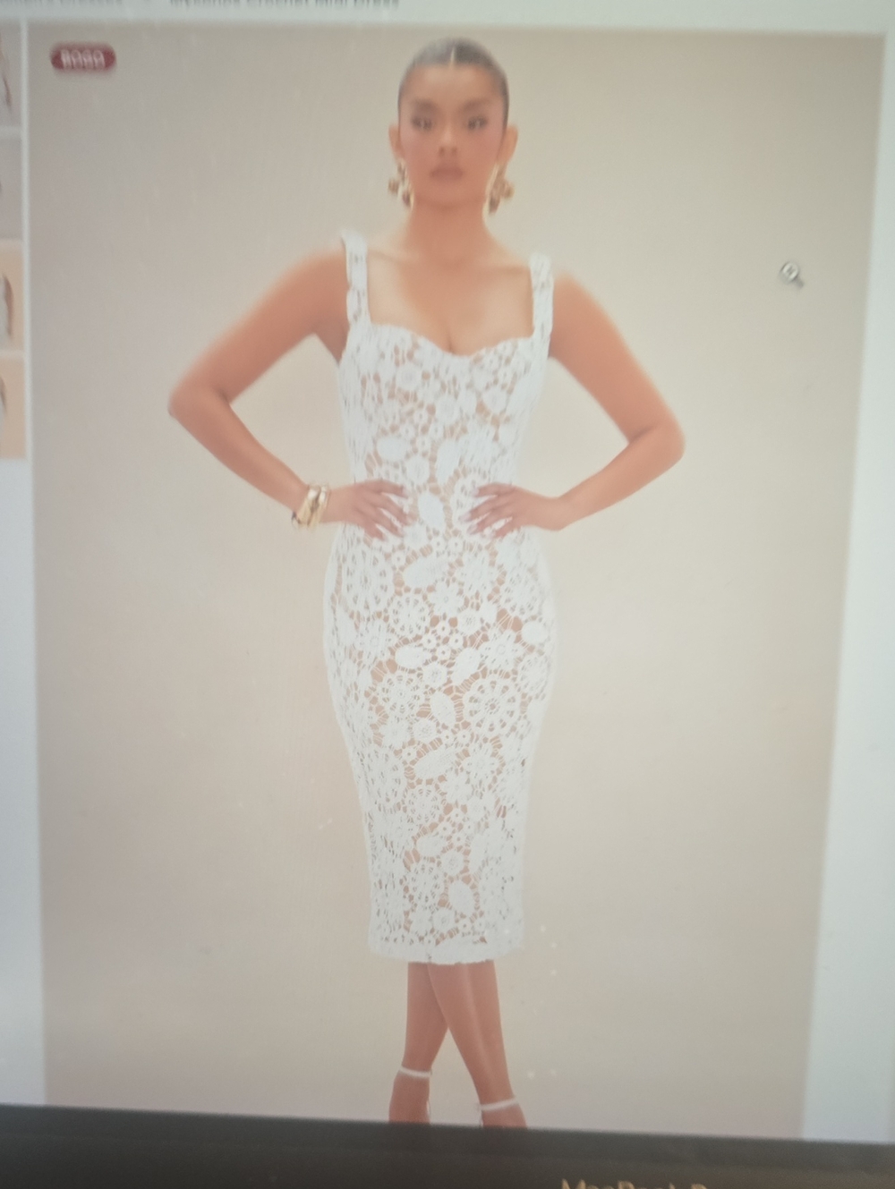 White Lace Midi Dress - Elegant Women's Dress